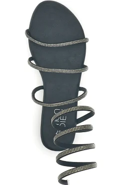 Schwarze Sandalen mit Strasssteinen PRE9300-MON DIEU New
