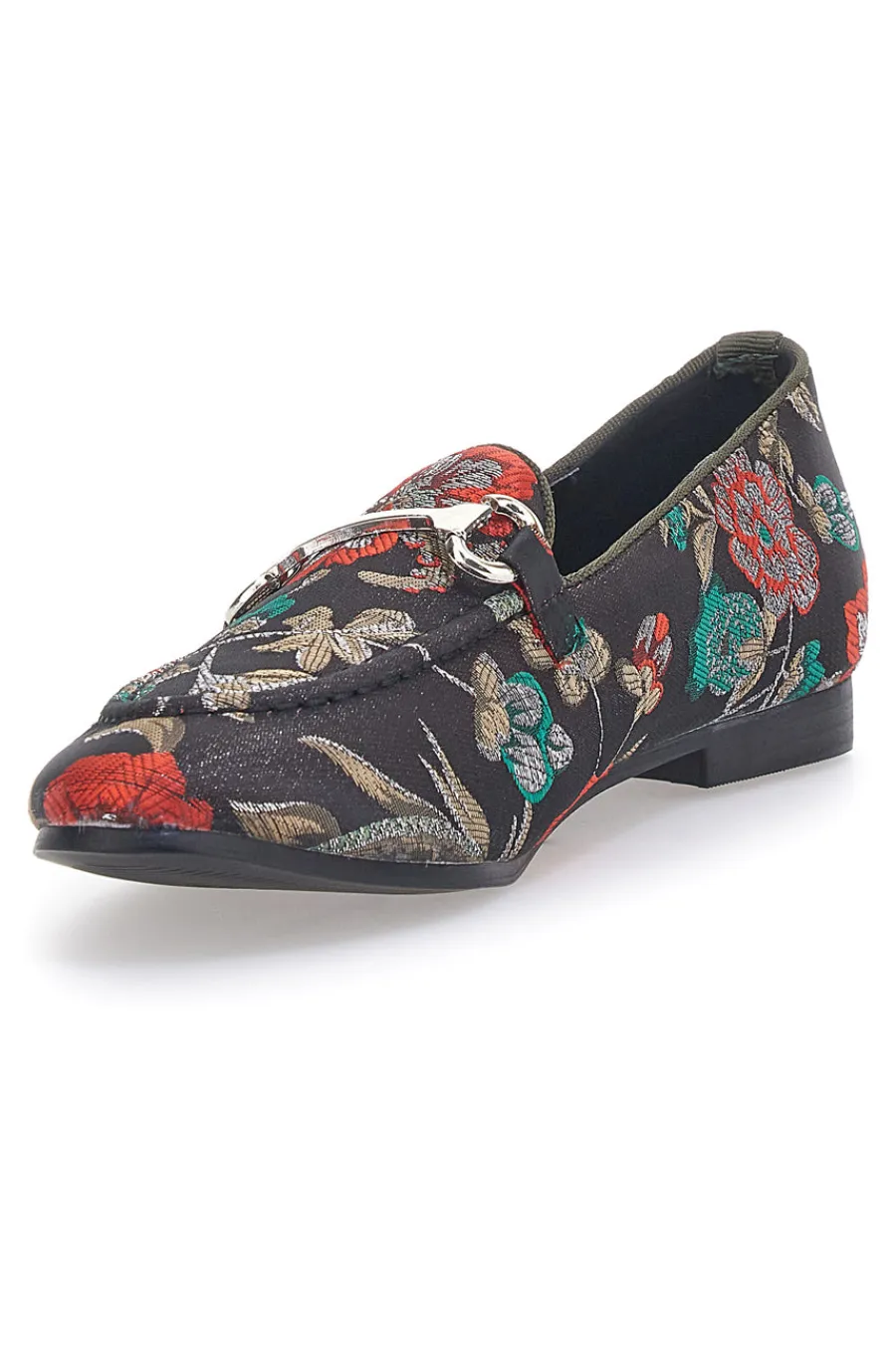 Schwarze Slipper mit Blumen 23546-LE HAVRE PARIS Best