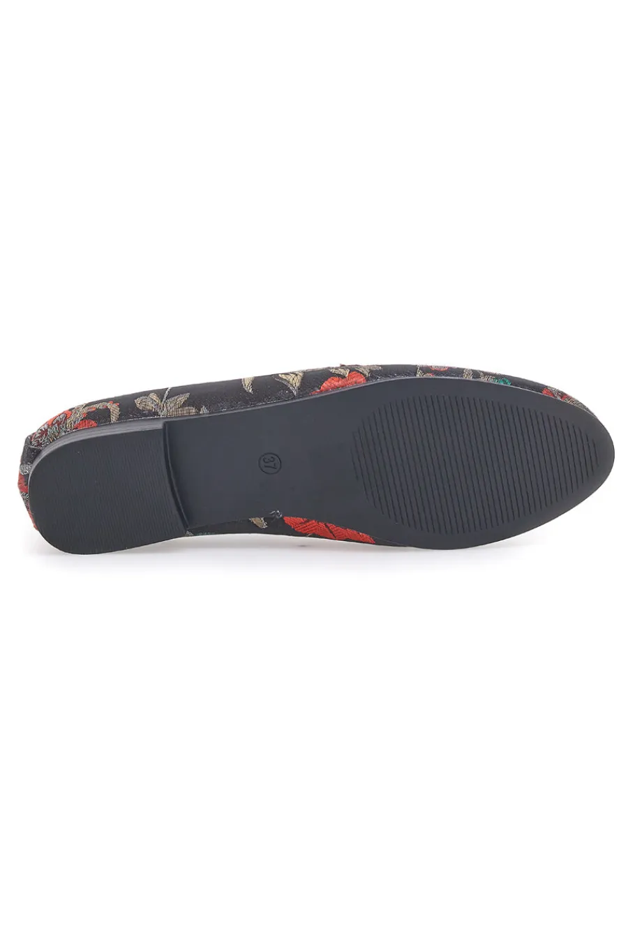 Schwarze Slipper mit Blumen 23546-LE HAVRE PARIS Best
