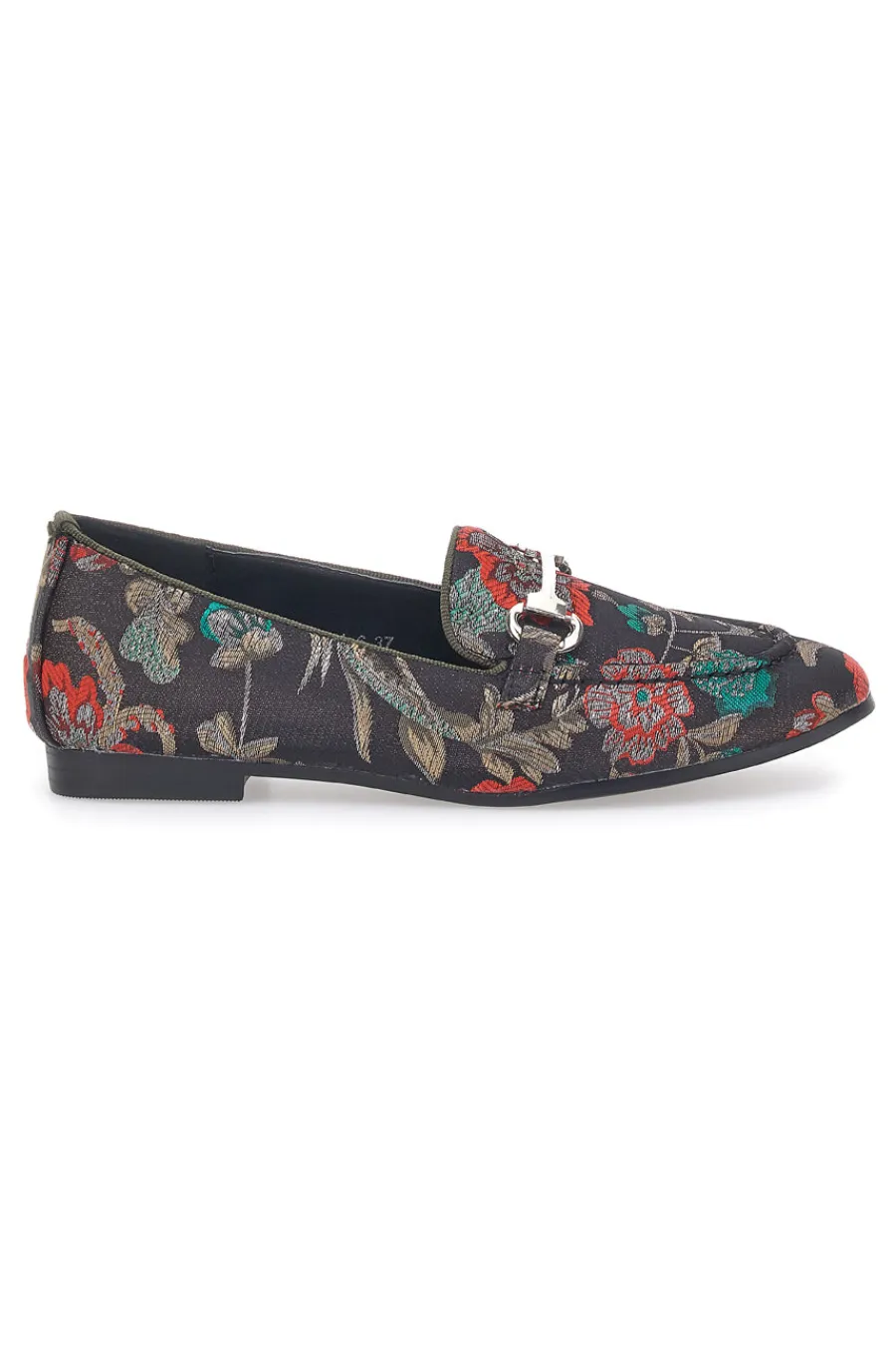 Schwarze Slipper mit Blumen 23546-LE HAVRE PARIS Best