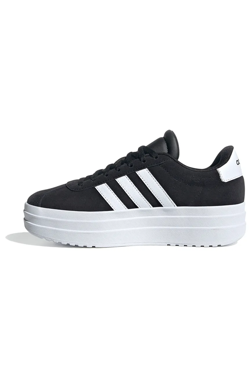 Schwarze Sneakers mit Plateausohle Adidas VL COURT BOLD J