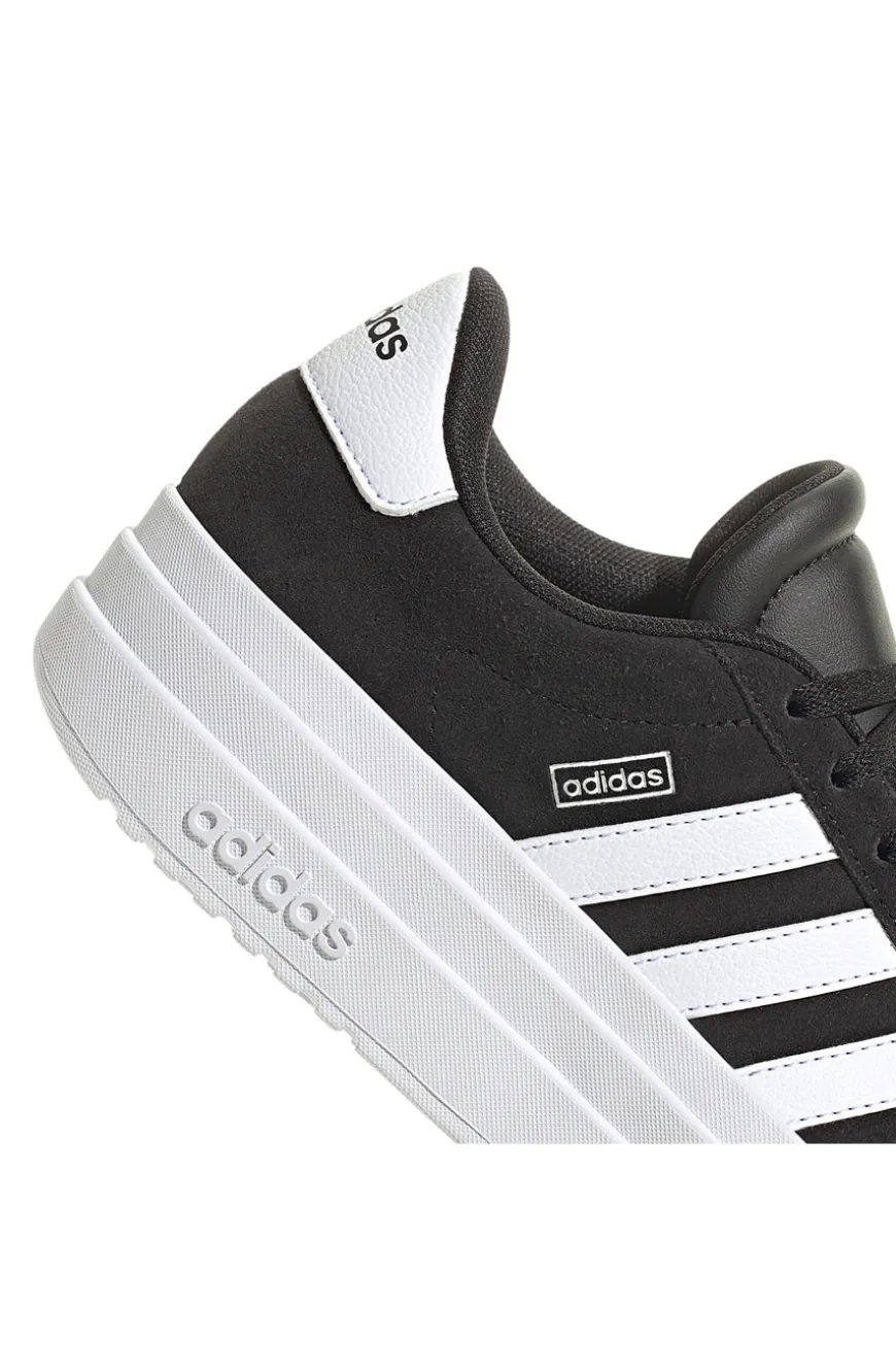 Schwarze Sneakers mit Plateausohle Adidas VL COURT BOLD J