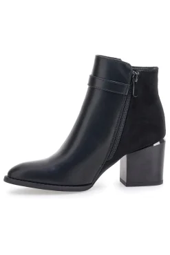e Stiefelette mit Blockabsatz und silberner Schelle 487-THE FIRST Discount