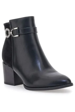 e Stiefelette mit Blockabsatz und silberner Schelle 487-THE FIRST Discount
