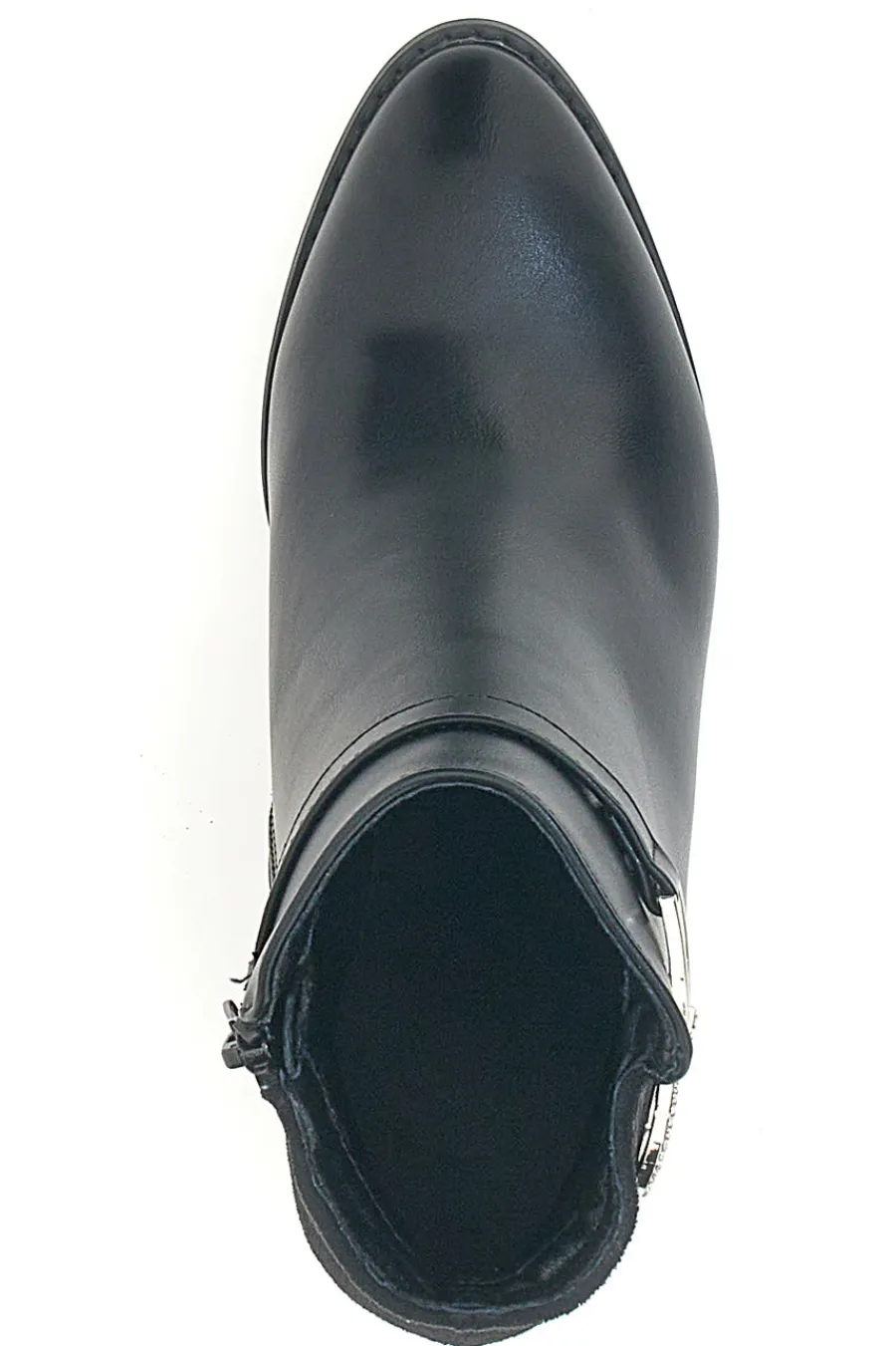 e Stiefelette mit Blockabsatz und silberner Schelle 487-THE FIRST Discount