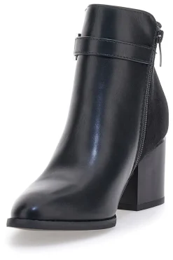 e Stiefelette mit Blockabsatz und silberner Schelle 487-THE FIRST Discount