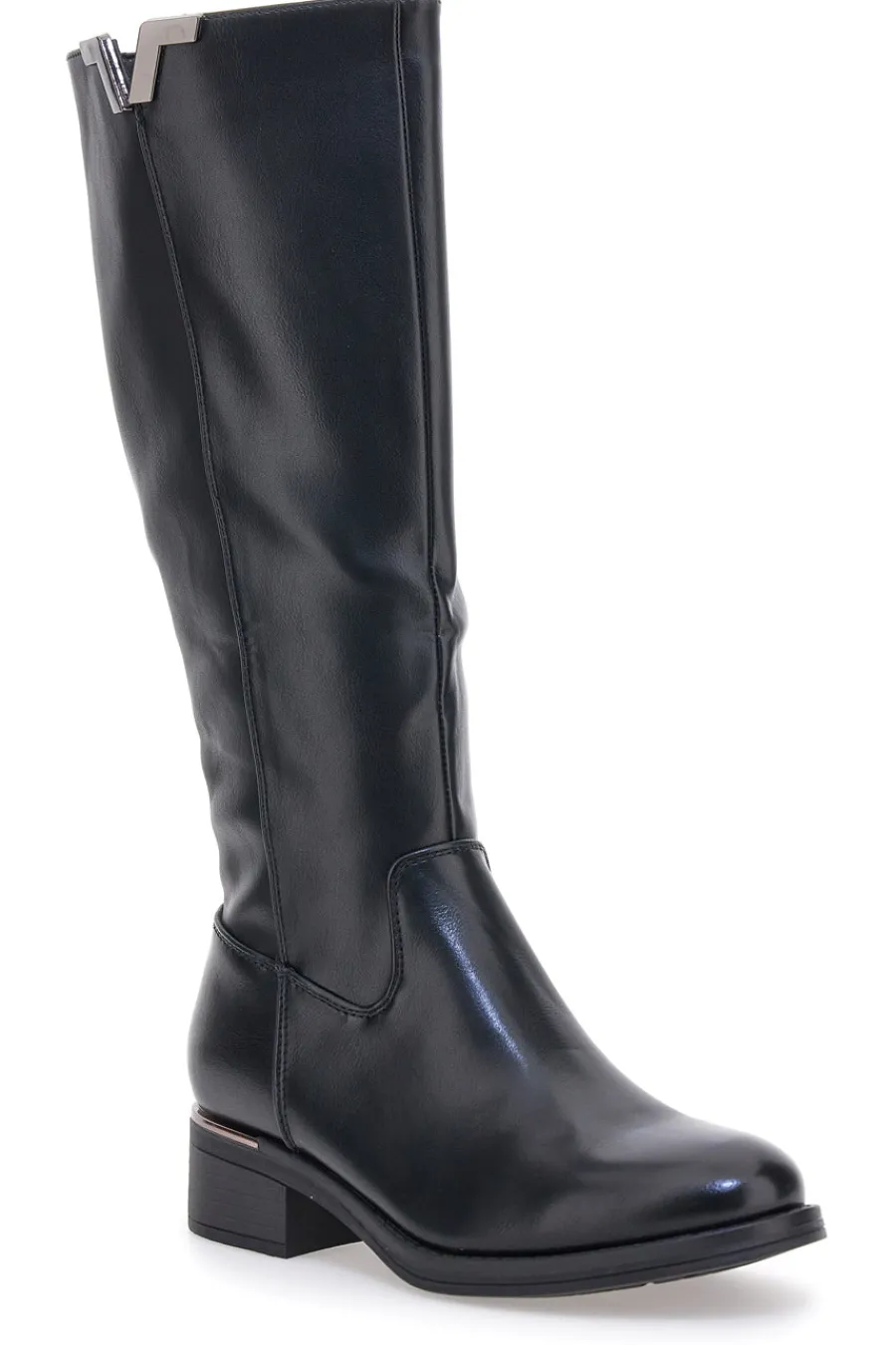 e Stiefel mit metallischen Einsätzen und niedrigem Absatz I256-ENERGY