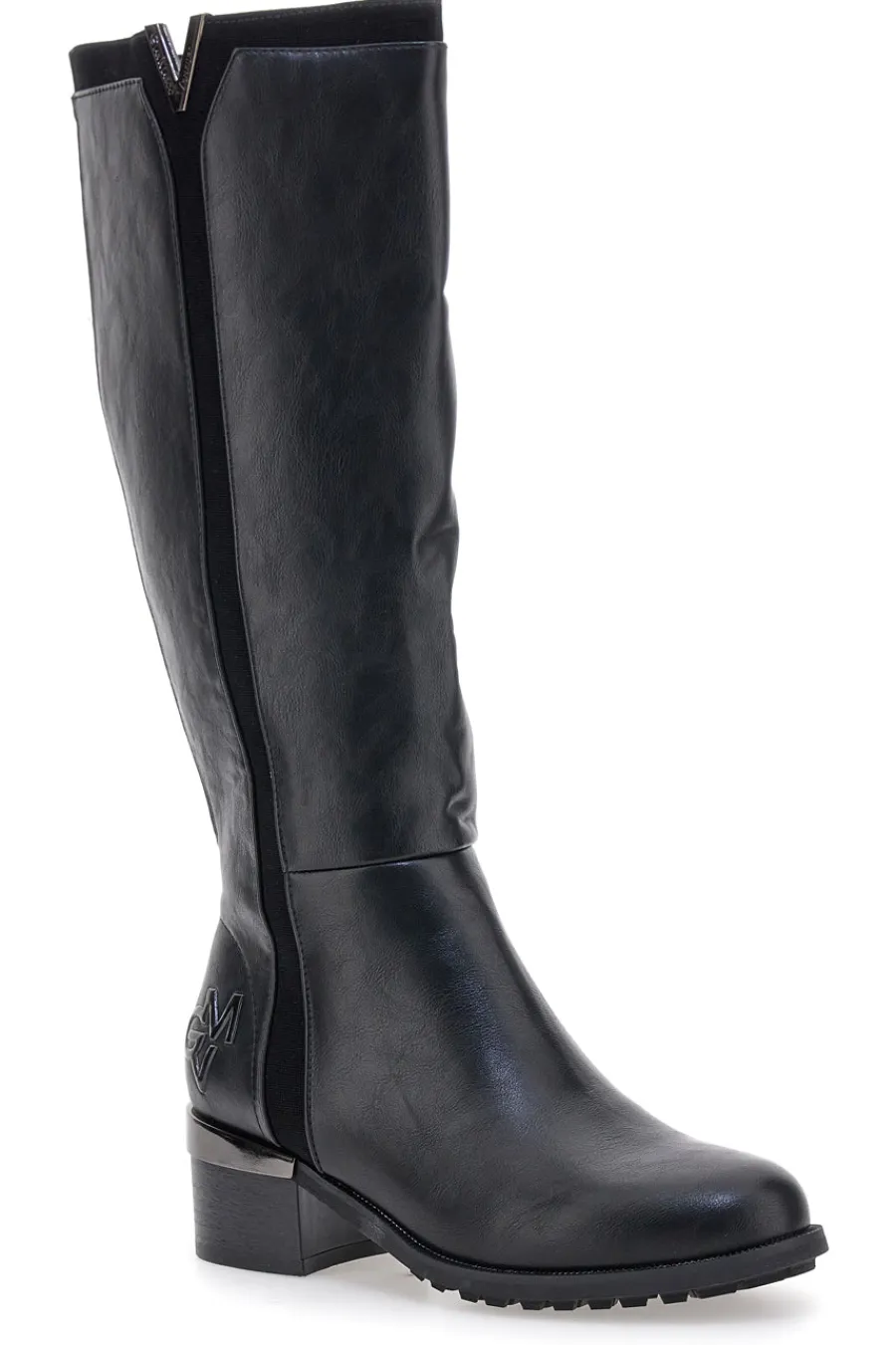 e Stiefel mit niedrigem Absatz und seitlichem Logo SV0183-GMV Online