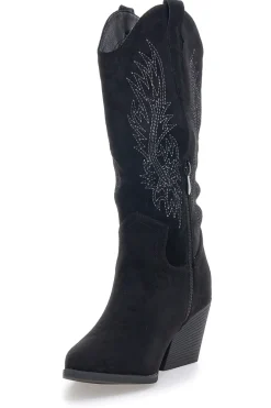Schwarze Stiefel mit Stickerei und Absatz Cafè Kosten RQ2616-CAFÈ COST Best