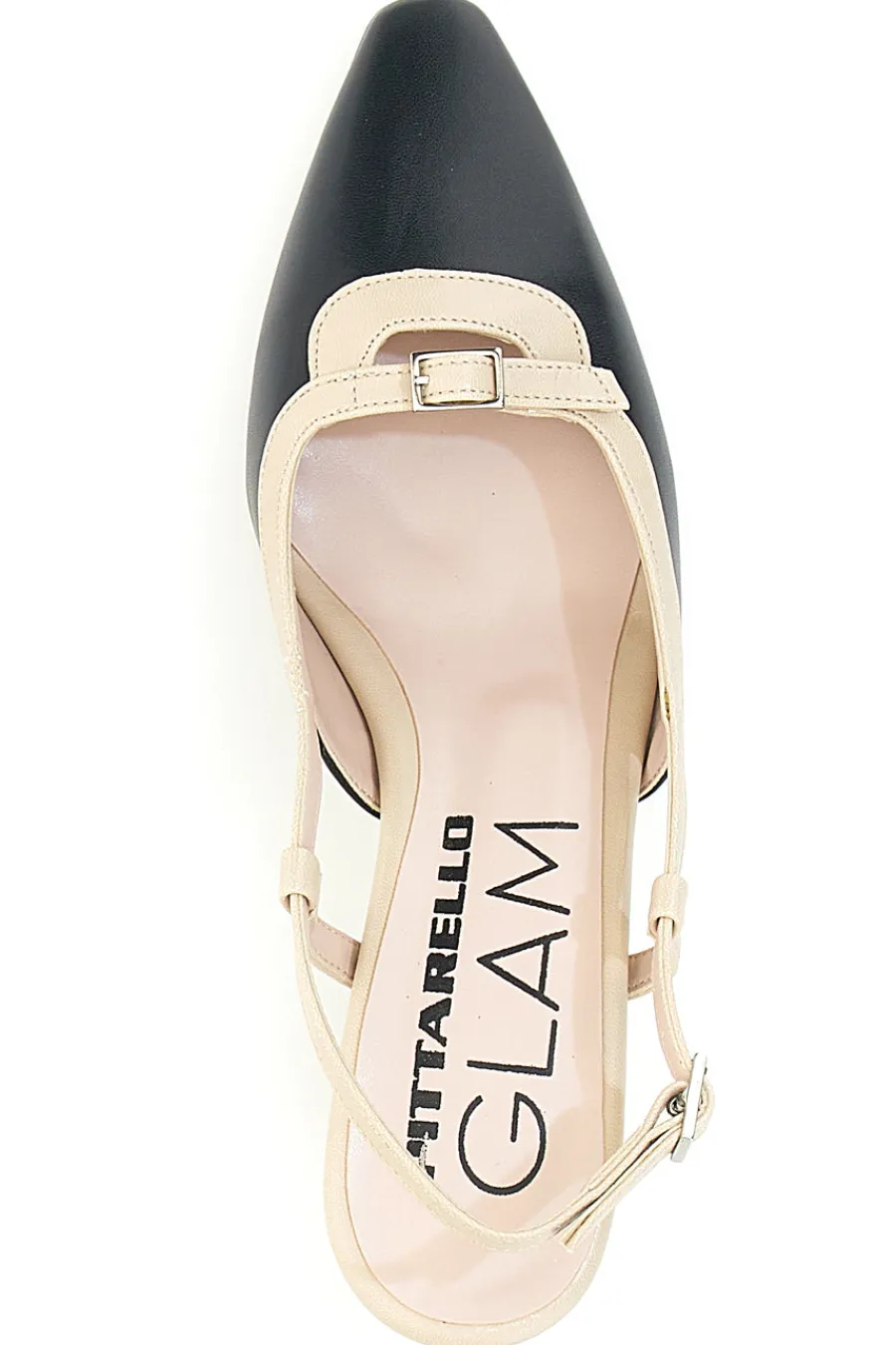 Schwarze und beige Pumps mit Slingback-Riemen 2246-PITTARELLO GLAM Outlet