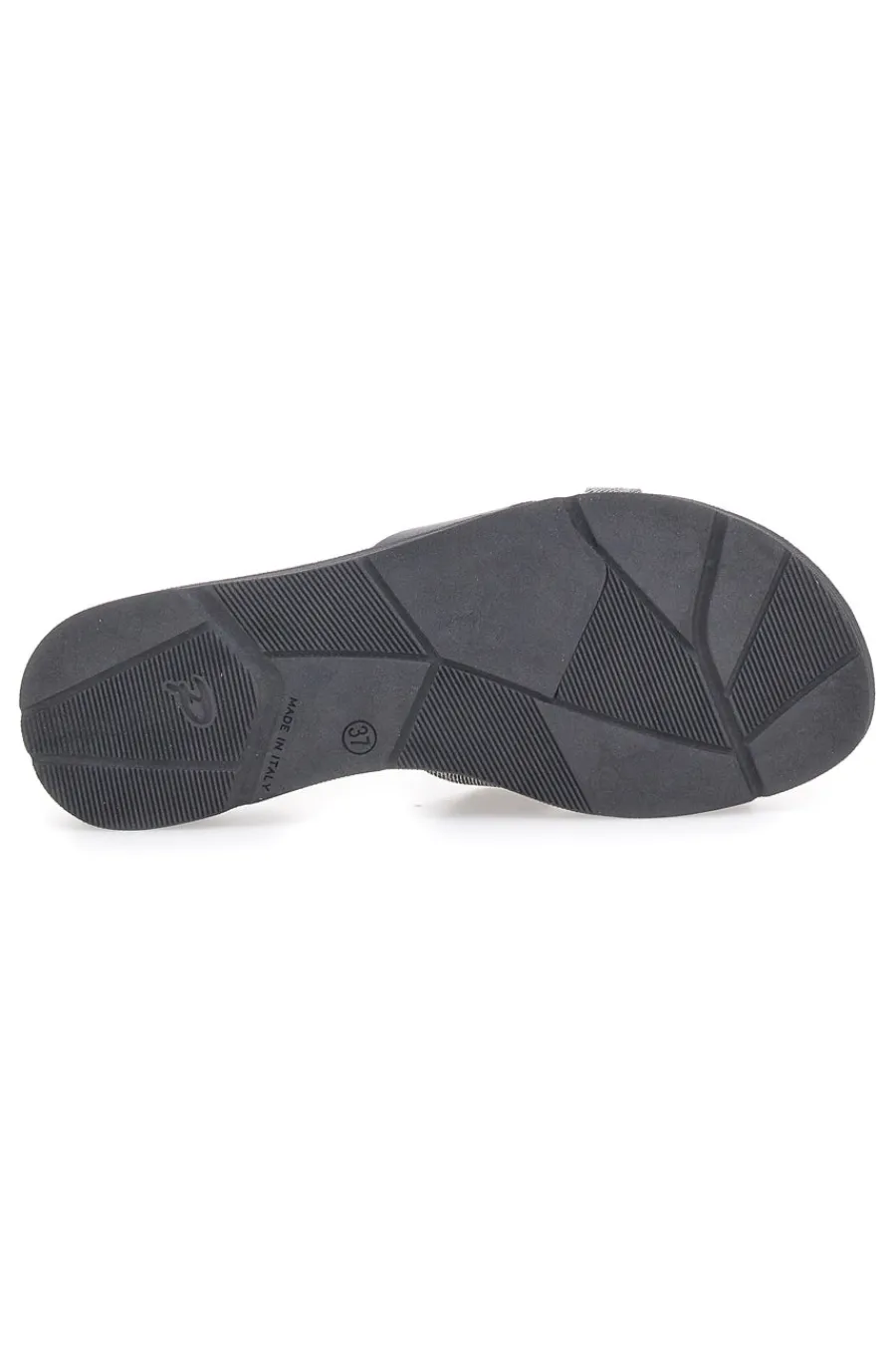 Schwarze und silberne gekreuzte Hausschuhe Made in Italy A13-PLOCADI Outlet