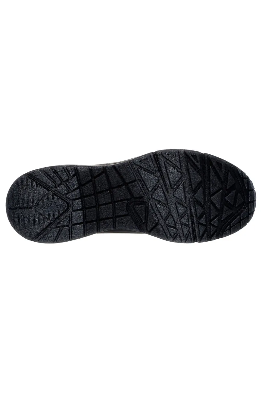 Skechers – Uno Wedge Hi Steps – Schwarze Keilsneaker mit goldenen Details
