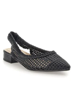 Slingback da donna nere traforate con tacco basso Le Havre GZ2405273-LE HAVRE PARIS Sale