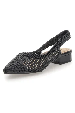 Slingback da donna nere traforate con tacco basso Le Havre GZ2405273-LE HAVRE PARIS Sale