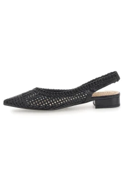 Slingback da donna nere traforate con tacco basso Le Havre GZ2405273-LE HAVRE PARIS Sale