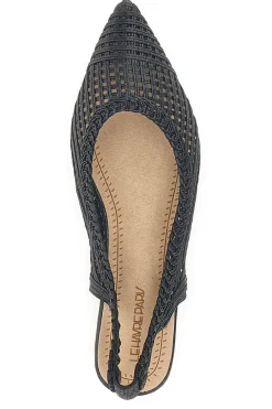 Slingback da donna nere traforate con tacco basso Le Havre GZ2405273-LE HAVRE PARIS Sale