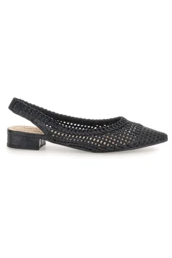 Slingback da donna nere traforate con tacco basso Le Havre GZ2405273-LE HAVRE PARIS Sale