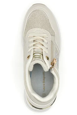 Sneaker beige con inserto dorato 9655-LAURA BIAGIOTTI