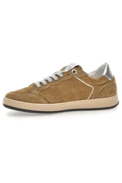 Sneaker beige in vera pelle con dettagli argento Kelly-PITTARELLO CAPSULE