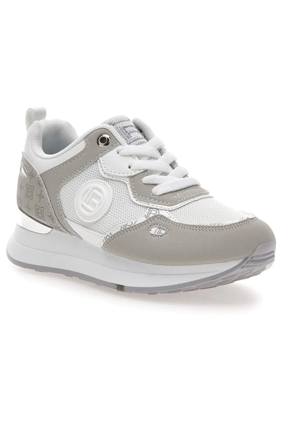 Sneaker bianca e grigia con inserti argento 9623-LAURA BIAGIOTTI Clearance