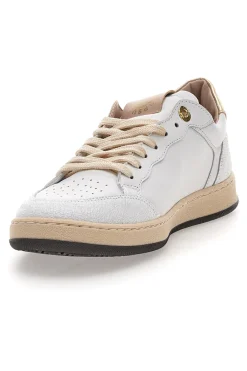 Sneaker bianca in vera pelle con dettagli oro Kelly-PITTARELLO CAPSULE Outlet