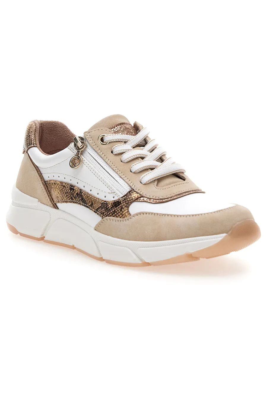 Sneaker da donna beige con inserti animalier 67172370320-RELIFE Sale