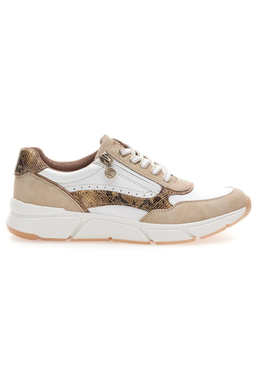 Sneaker da donna beige con inserti animalier 67172370320-RELIFE Sale