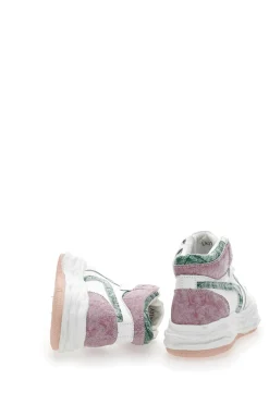 Sneakers alta 3150 Bianca Rosa-GRAZIE Hot