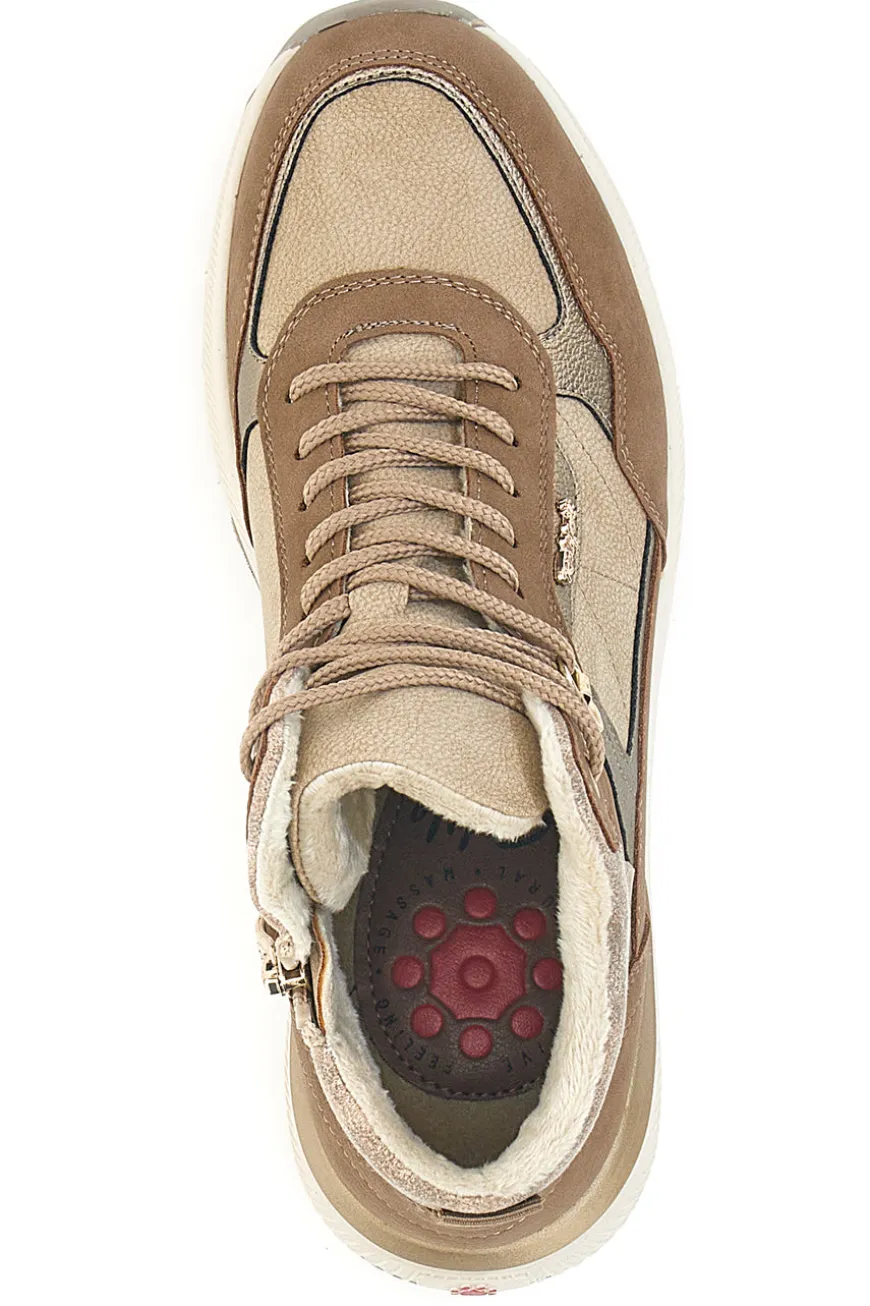 Sneakers alte beige con interno caldo e zip laterale Relife 25807B04R