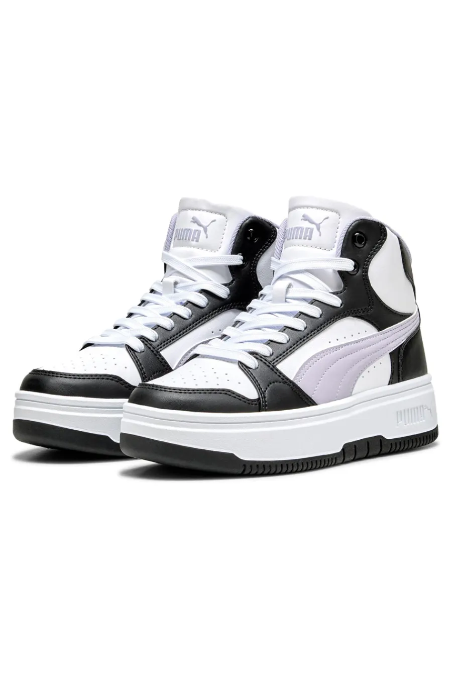 Sneakers alte bianche e nere suola flatform Rebound Femme Mid-PUMA