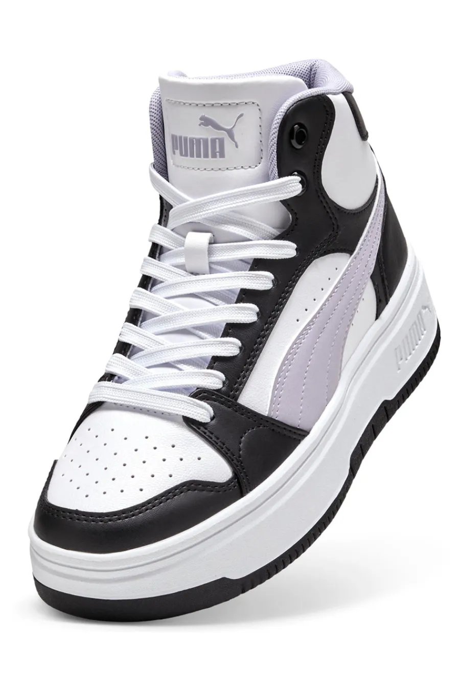 Sneakers alte bianche e nere suola flatform Rebound Femme Mid-PUMA