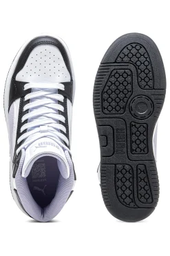 Sneakers alte bianche e nere suola flatform Rebound Femme Mid-PUMA