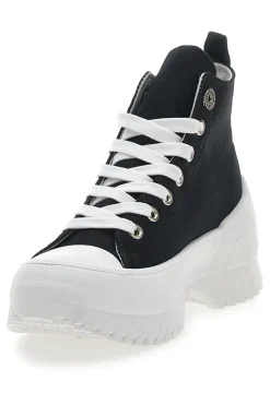 Sneakers Alte Nere con Platform Bianco FY7602-FREDDY New