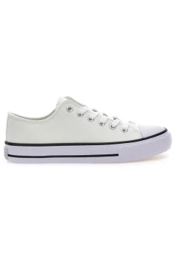 Sneakers basse bianche in tela suola platform 4814-ORIGINAL MARINES New