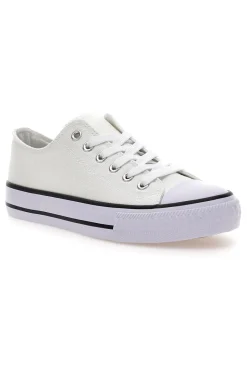 Sneakers basse bianche in tela suola platform 4814-ORIGINAL MARINES New