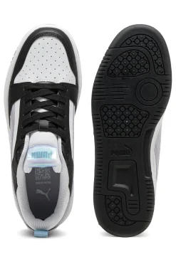 Sneakers basse bianche nere e lilla con dettagli iridescenti Rebound V6 Lo Space Belle Jr-PUMA
