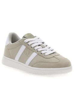 Sneakers Beige con Bande Laterali Bianche AMELIE SD-COTTON BELT Outlet