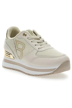 Sneakers Beige con Dettagli Dorati 8915-LAURA BIAGIOTTI Outlet