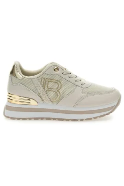 Sneakers Beige con Dettagli Dorati 8915-LAURA BIAGIOTTI Outlet