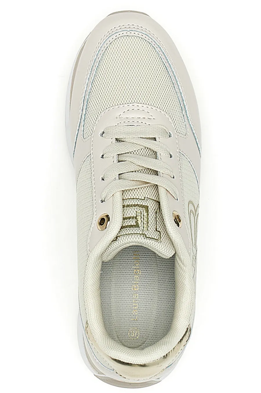 Sneakers Beige con Dettagli Dorati 8915-LAURA BIAGIOTTI Outlet