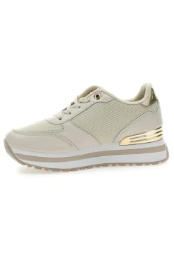 Sneakers Beige con Dettagli Dorati 8915-LAURA BIAGIOTTI Outlet