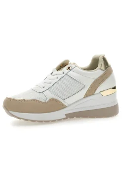 Sneakers Beige con Zeppa e Chiusura con Lacci e Cerniera 8920-LAURA BIAGIOTTI Sale