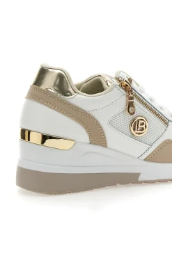 Sneakers Beige con Zeppa e Chiusura con Lacci e Cerniera 8920-LAURA BIAGIOTTI Sale