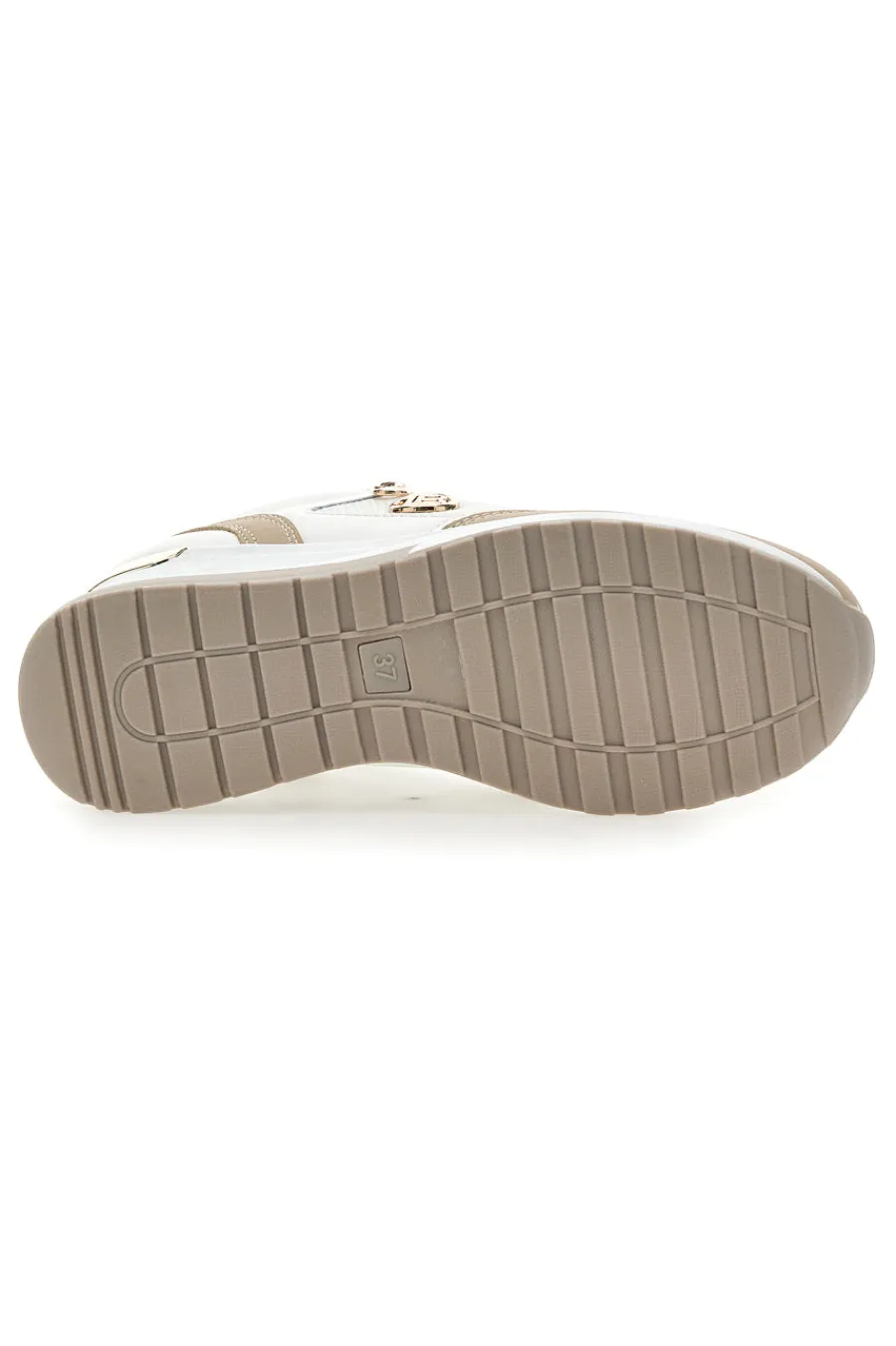 Sneakers Beige con Zeppa e Chiusura con Lacci e Cerniera 8920-LAURA BIAGIOTTI Sale