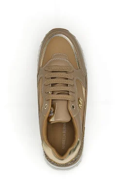 Sneakers beige con zeppa e inserti glitter Burani 51800C1133-MARIELLA BURANI New