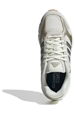 Sneakers beige in mesh con dettagli argento e suola Cloudfoam Crazychaos 2000-ADIDAS New