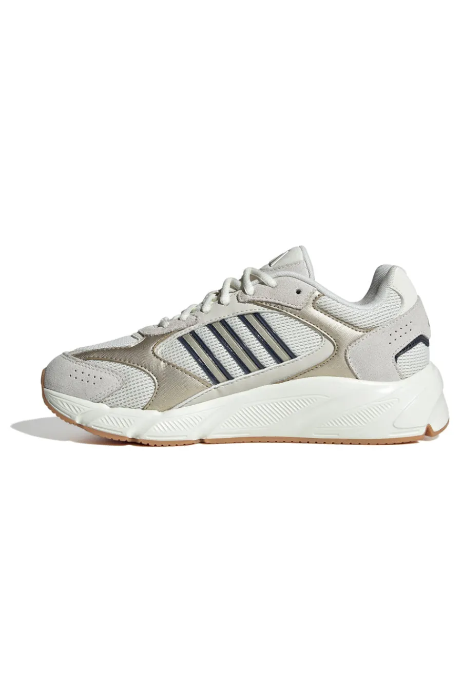 Sneakers beige in mesh con dettagli argento e suola Cloudfoam Crazychaos 2000-ADIDAS New