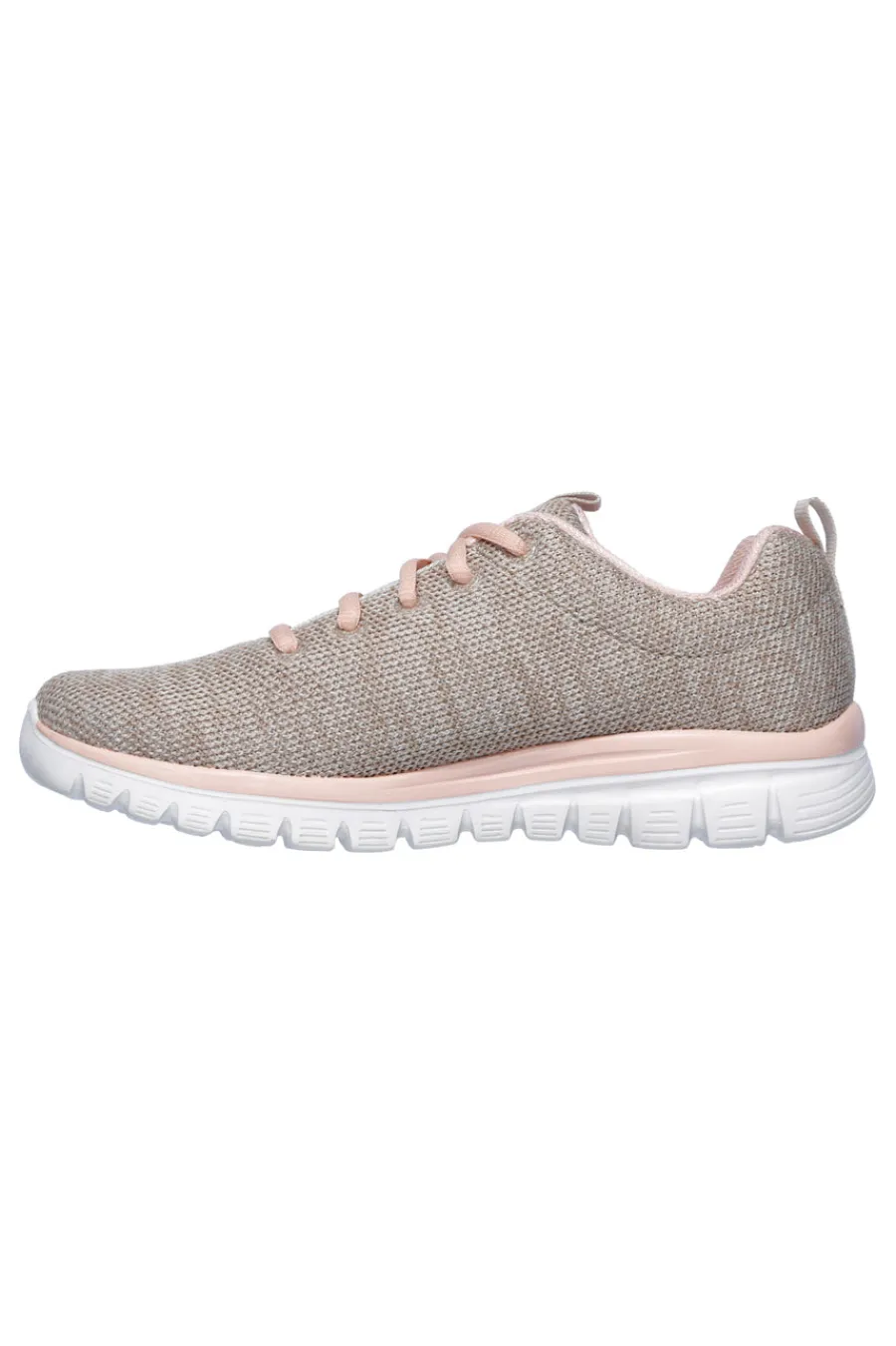 Sneakers beige in mesh leggere con memory foam Graceful Twisted Fortune-SKECHERS