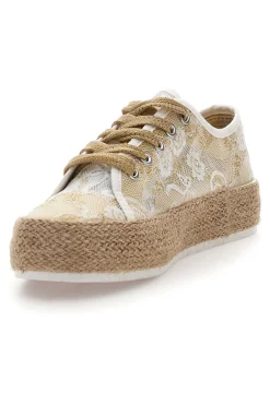 Sneakers beige in pizzo con suola corda E132-ENERGY Hot
