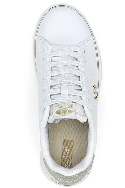 Sneakers Bianche con Bordo Dorato GTZ 2.0-COTTON BELT